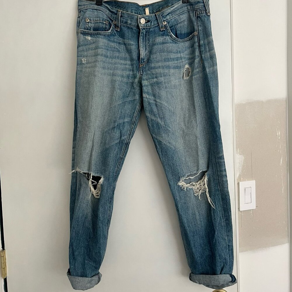 Rag & Bone Light Wash Low-Rise Boyfriend Jeans (Size 28)